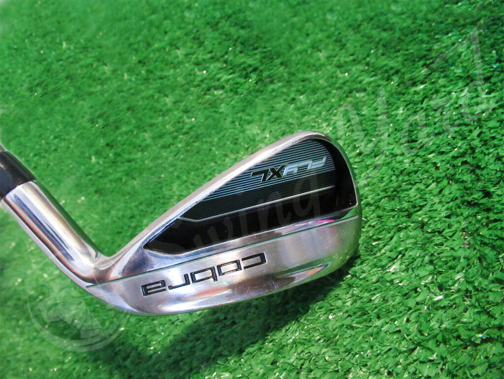The Cobra Women’s Fly XL Iron in the grass for testing